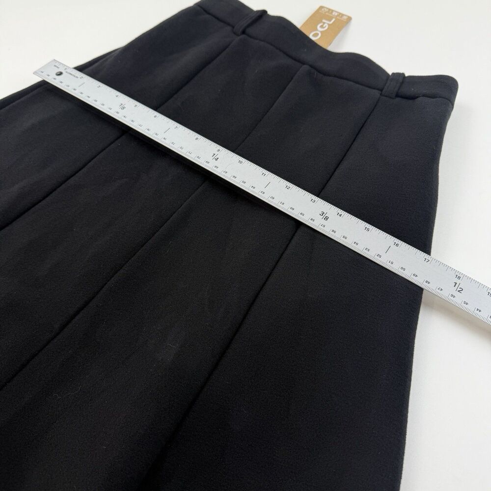 OGL Midi A-line Skirt Womens S Black Thick FuzzLuxe Essential Minimalist Cozy - Picture 7 of 10